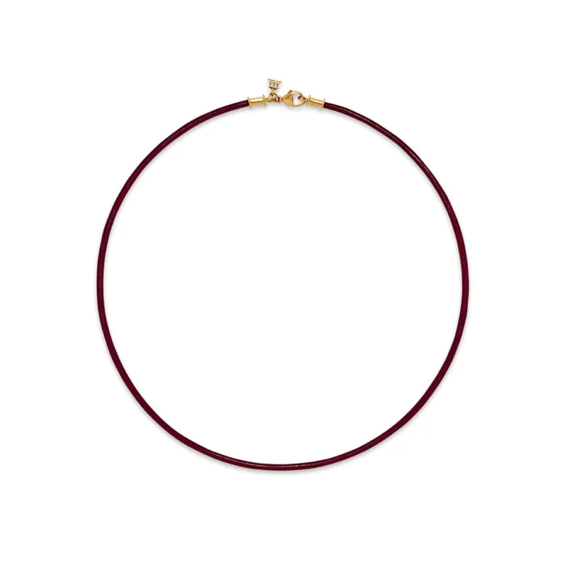 18K Crimson Leather Cord made by TEMPLE ST CLAIR