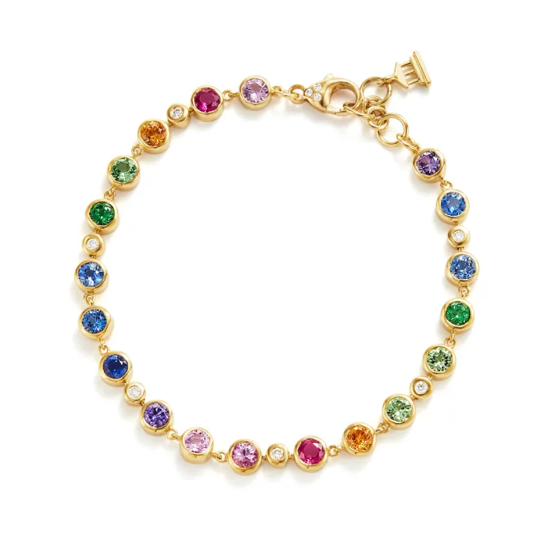 18K Rainbow Link Bracelet sold by TEMPLE ST CLAIR