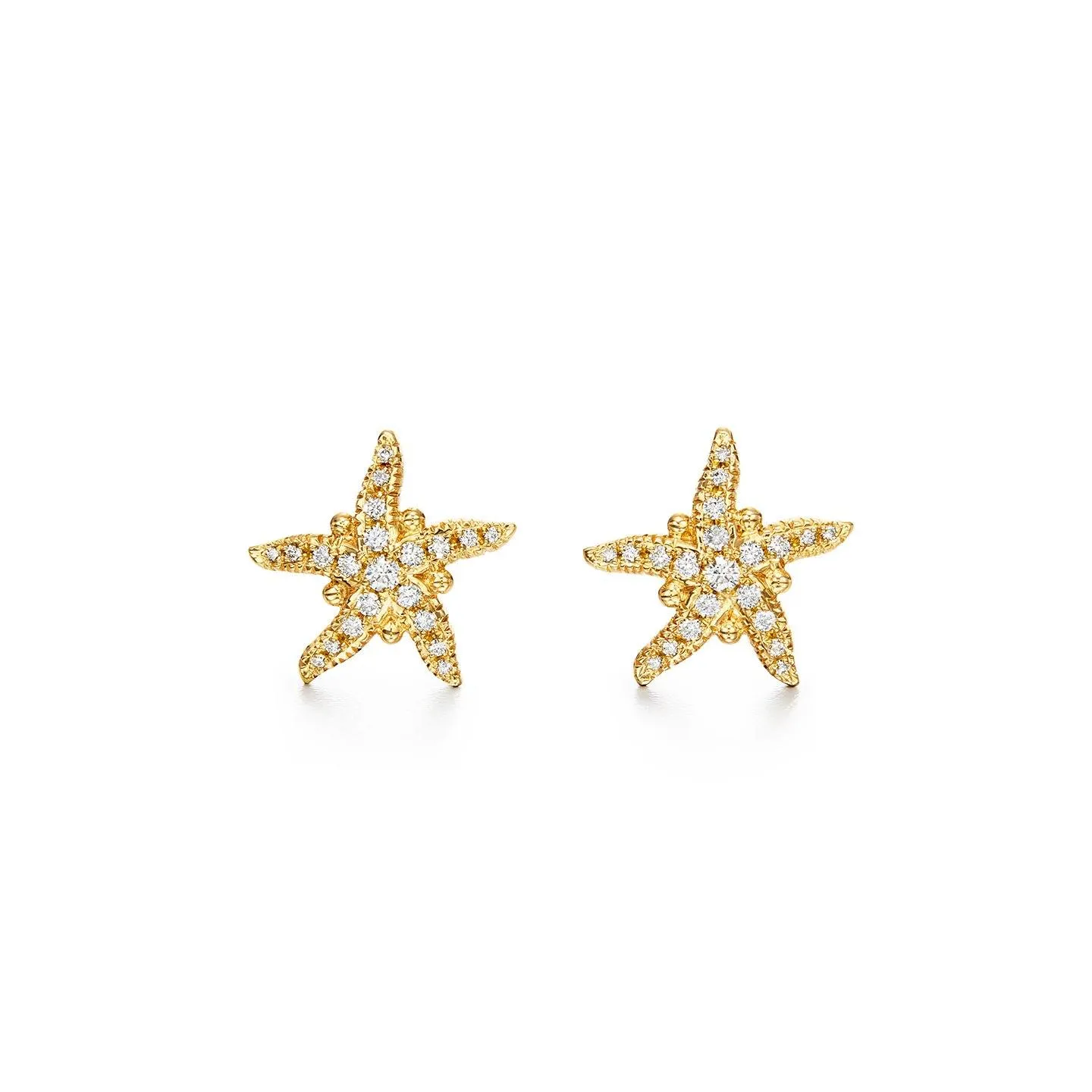 18K Diamond Sea Star Earrings sold by TEMPLE ST CLAIR