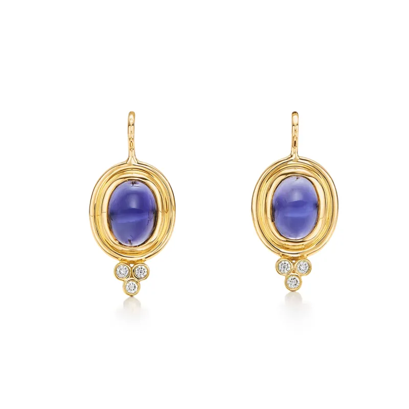 18K Iolite Classic Temple Earrings sold by TEMPLE ST CLAIR