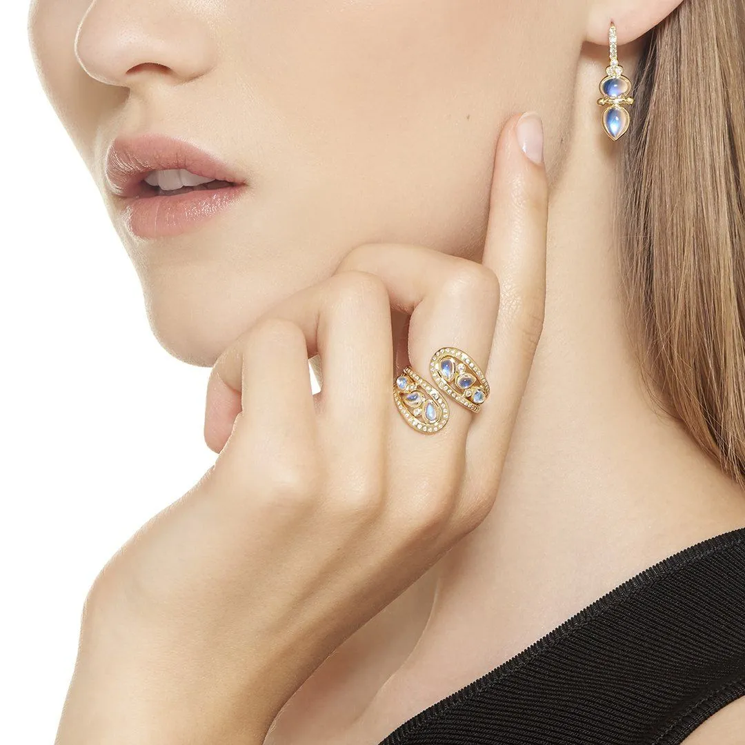 18K Blue Moonstone Dynasty Drop Earrings sold by TEMPLE ST CLAIR product image thumbnail 2