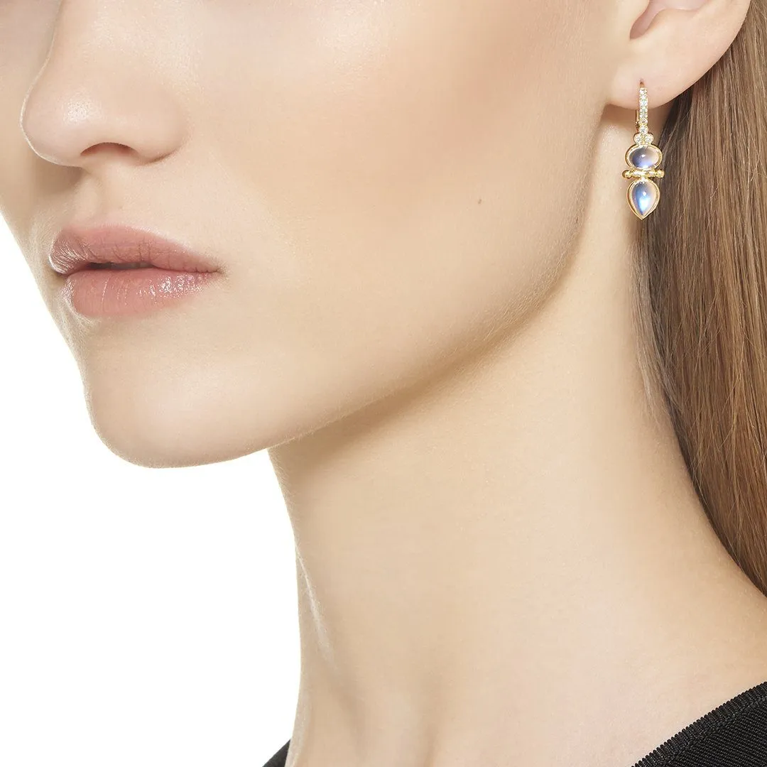 18K Blue Moonstone Dynasty Drop Earrings sold by TEMPLE ST CLAIR product image thumbnail 3