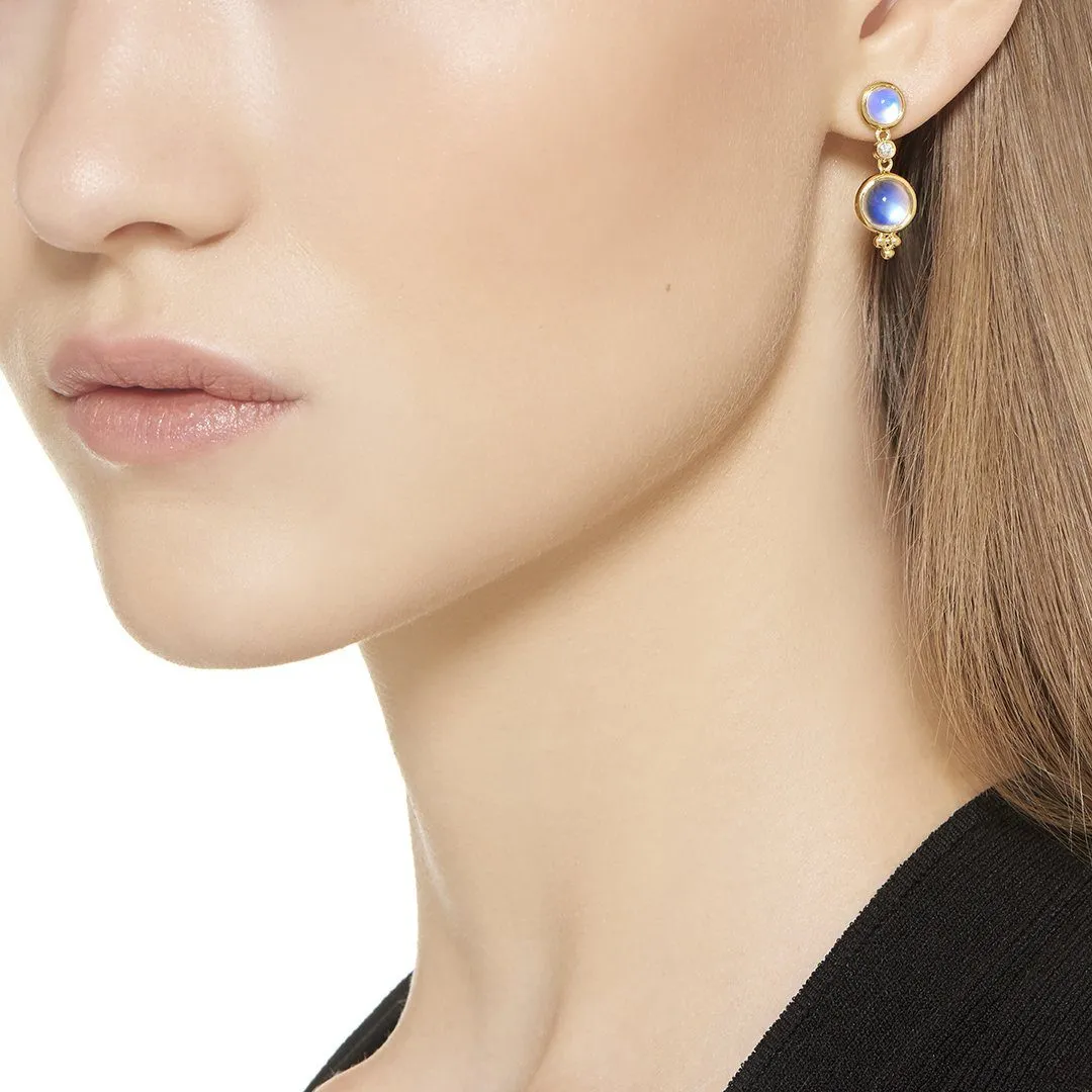 18K Moon Drop Earrings sold by TEMPLE ST CLAIR product image thumbnail 2