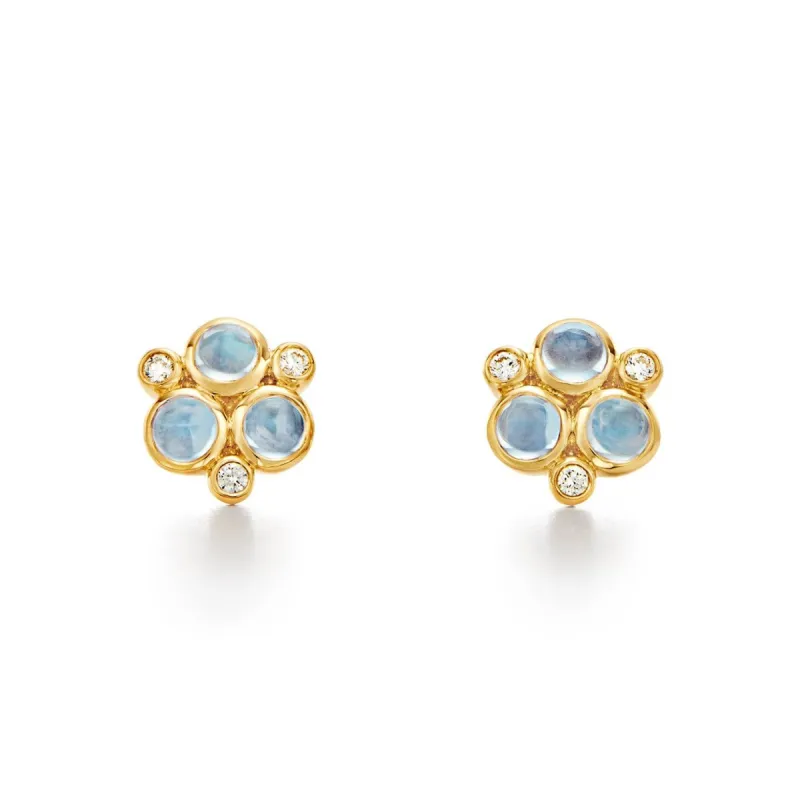 18K Blue Moonstone Trio Earrings sold by TEMPLE ST CLAIR