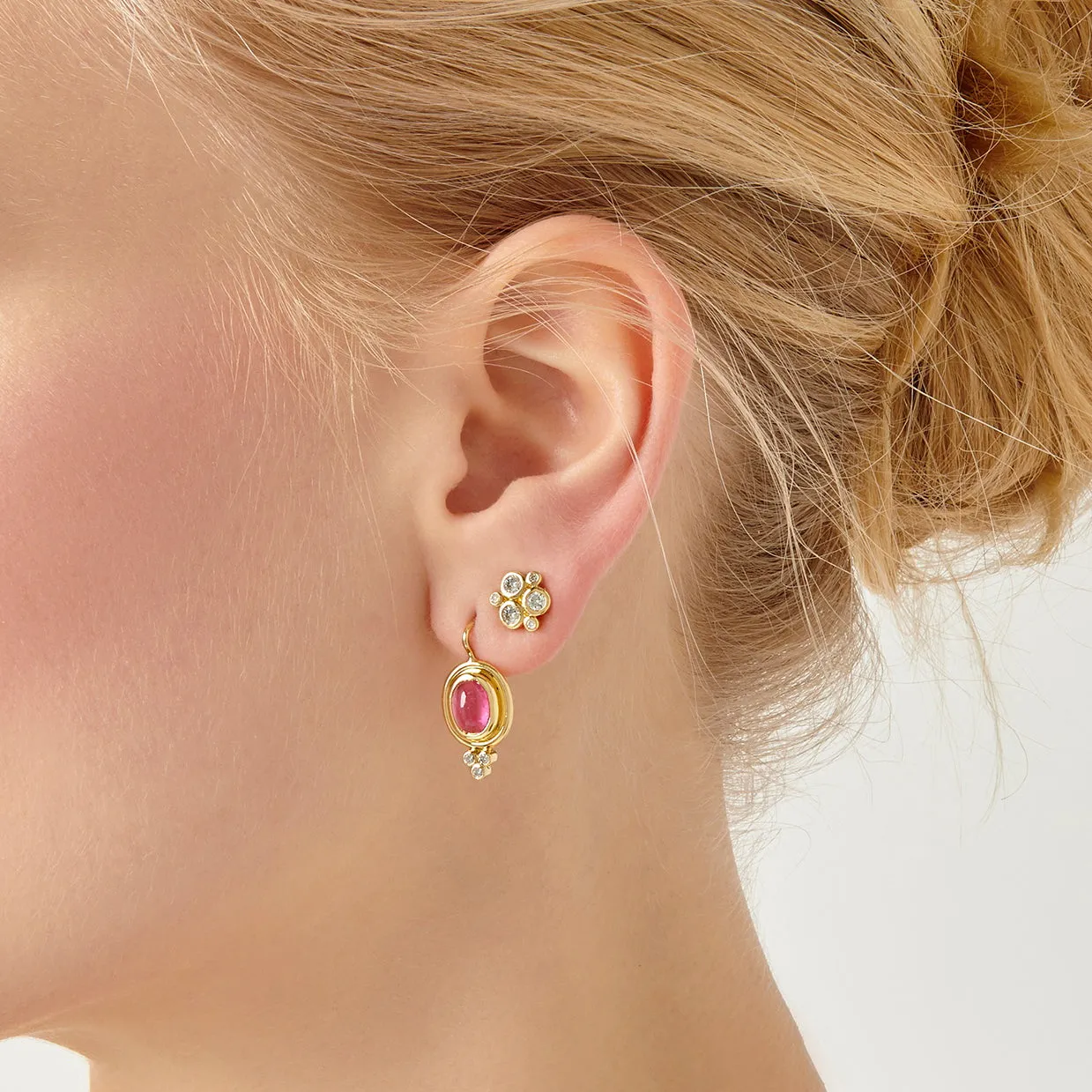 18K Classic Diamond Trio Earrings sold by TEMPLE ST CLAIR product image thumbnail 4