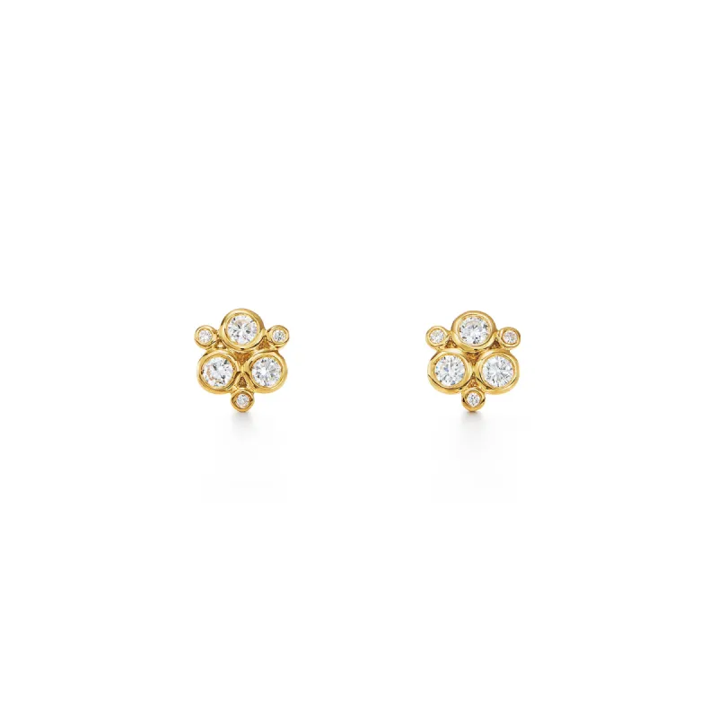 18K Classic Diamond Trio Earrings sold by TEMPLE ST CLAIR