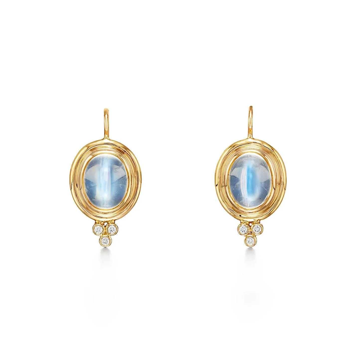 18K Blue Moonstone Classic Temple Earrings sold by TEMPLE ST CLAIR