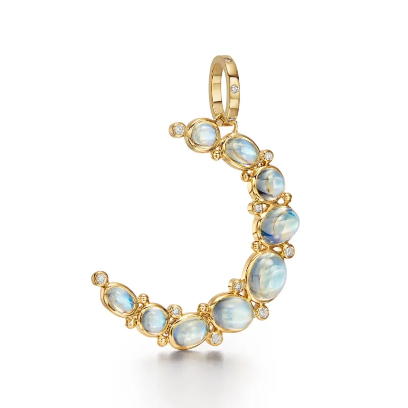 18K Large Crescent Moon Pendant sold by TEMPLE ST CLAIR