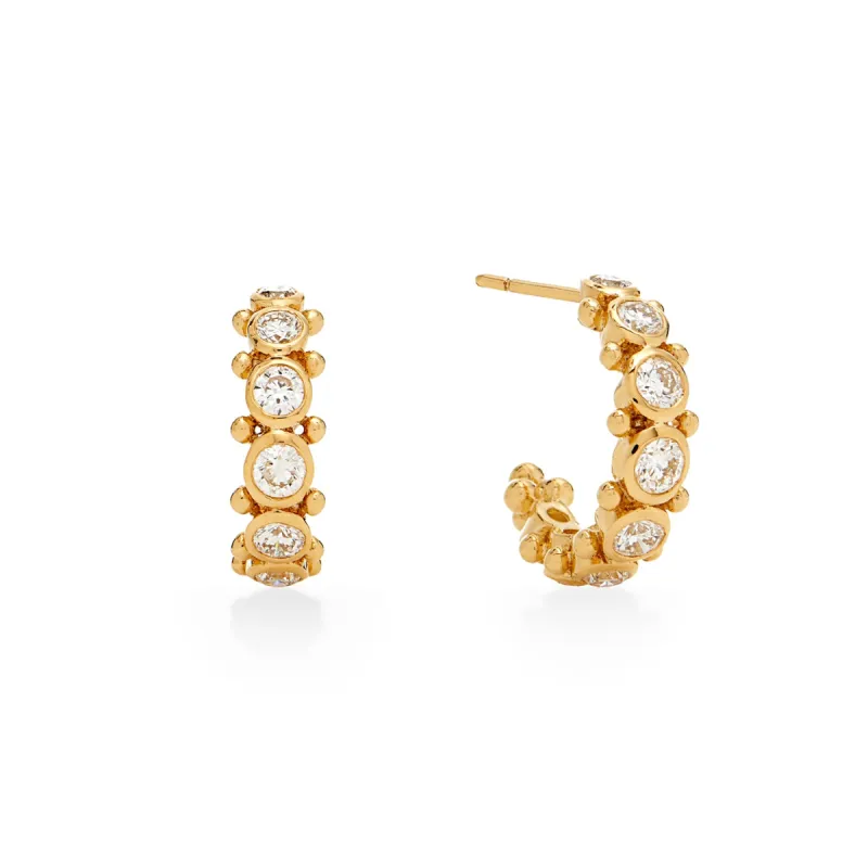 18K Small Diamond Eternity Hoops sold by TEMPLE ST CLAIR