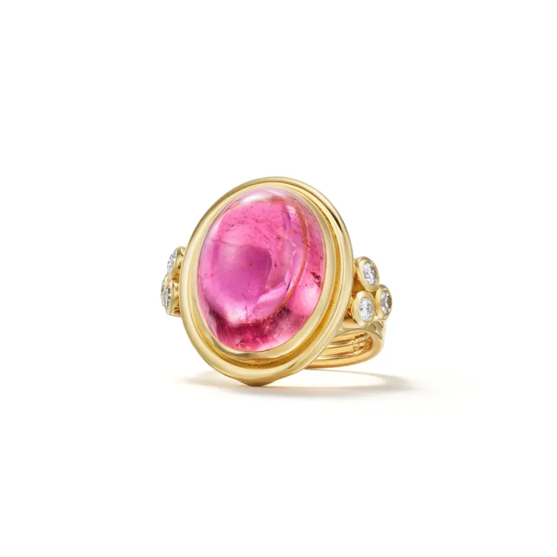 18K Pink Tourmaline Classic Temple Ring sold by TEMPLE ST CLAIR