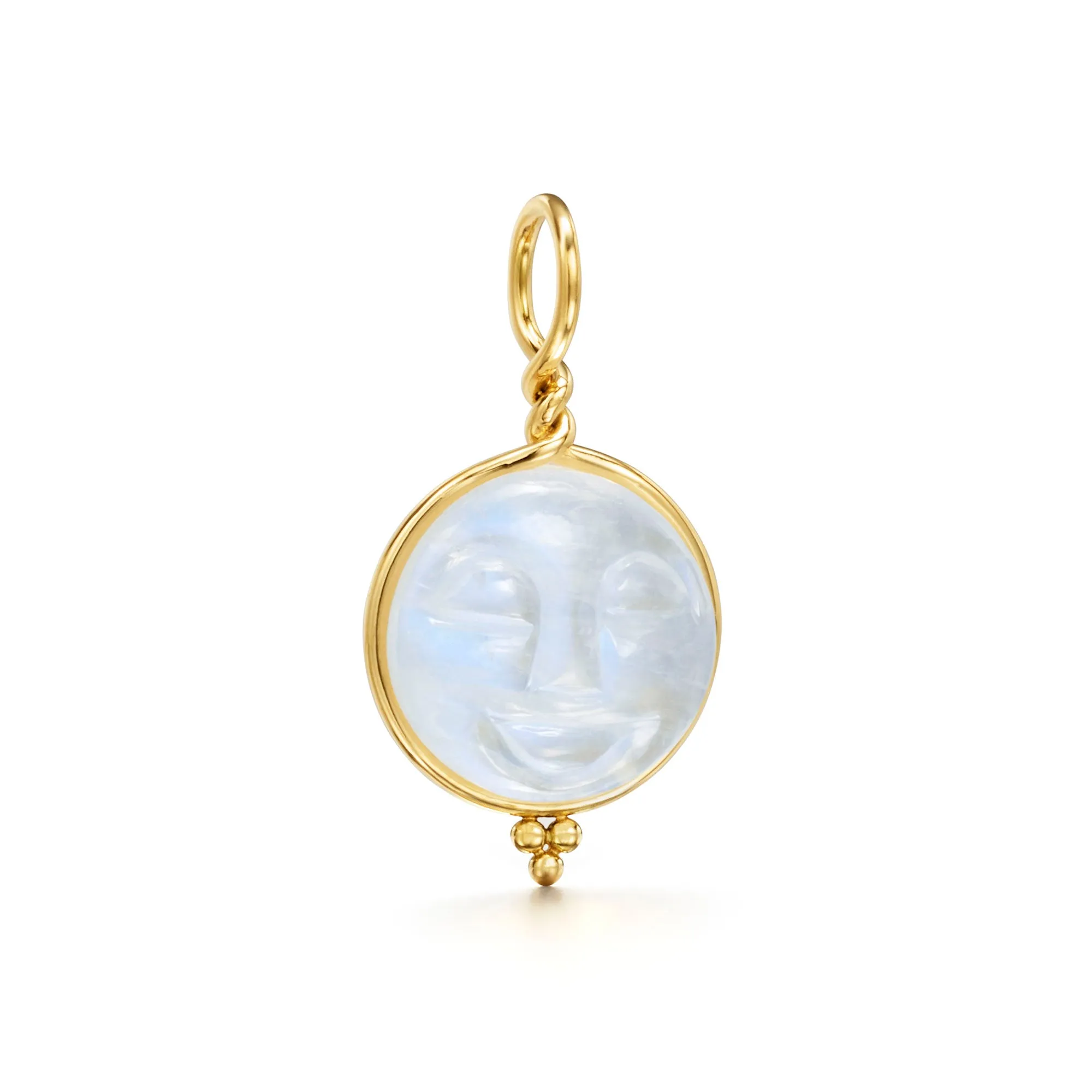 18K Blue Moonstone Moonface Pendant sold by TEMPLE ST CLAIR