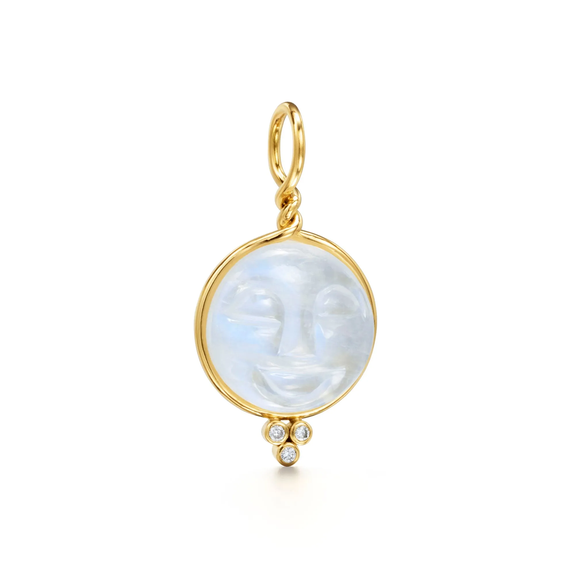 18K Blue Moonstone Moonface Pendant sold by TEMPLE ST CLAIR