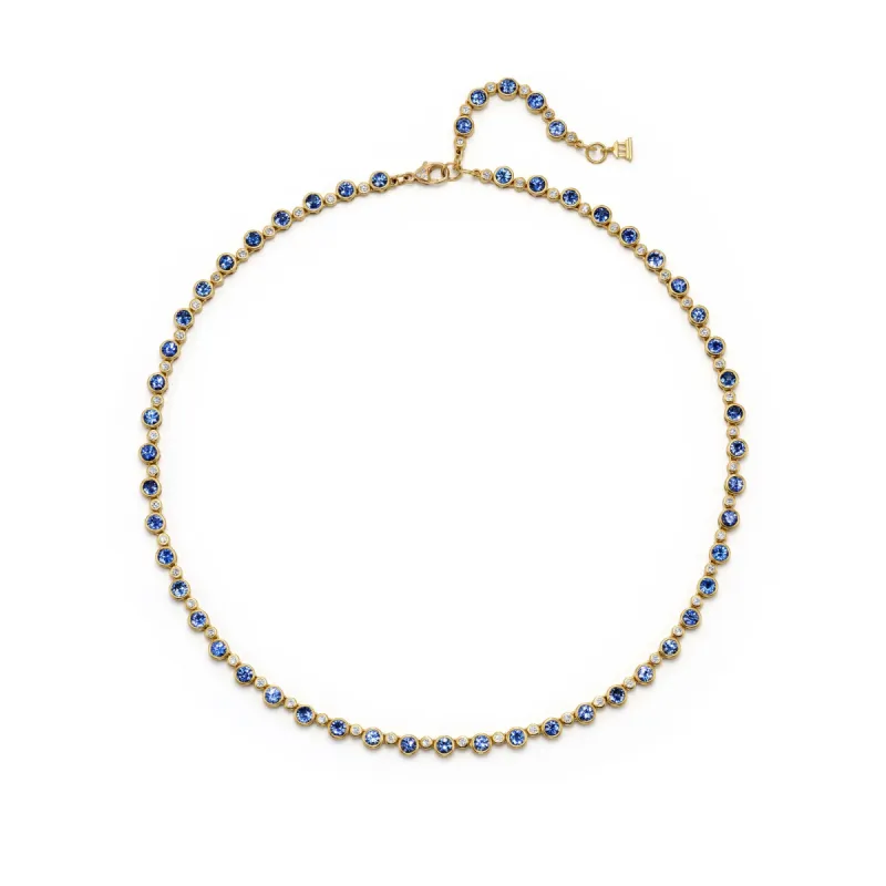 18K Blue Sapphire Eternity Necklace sold by TEMPLE ST CLAIR