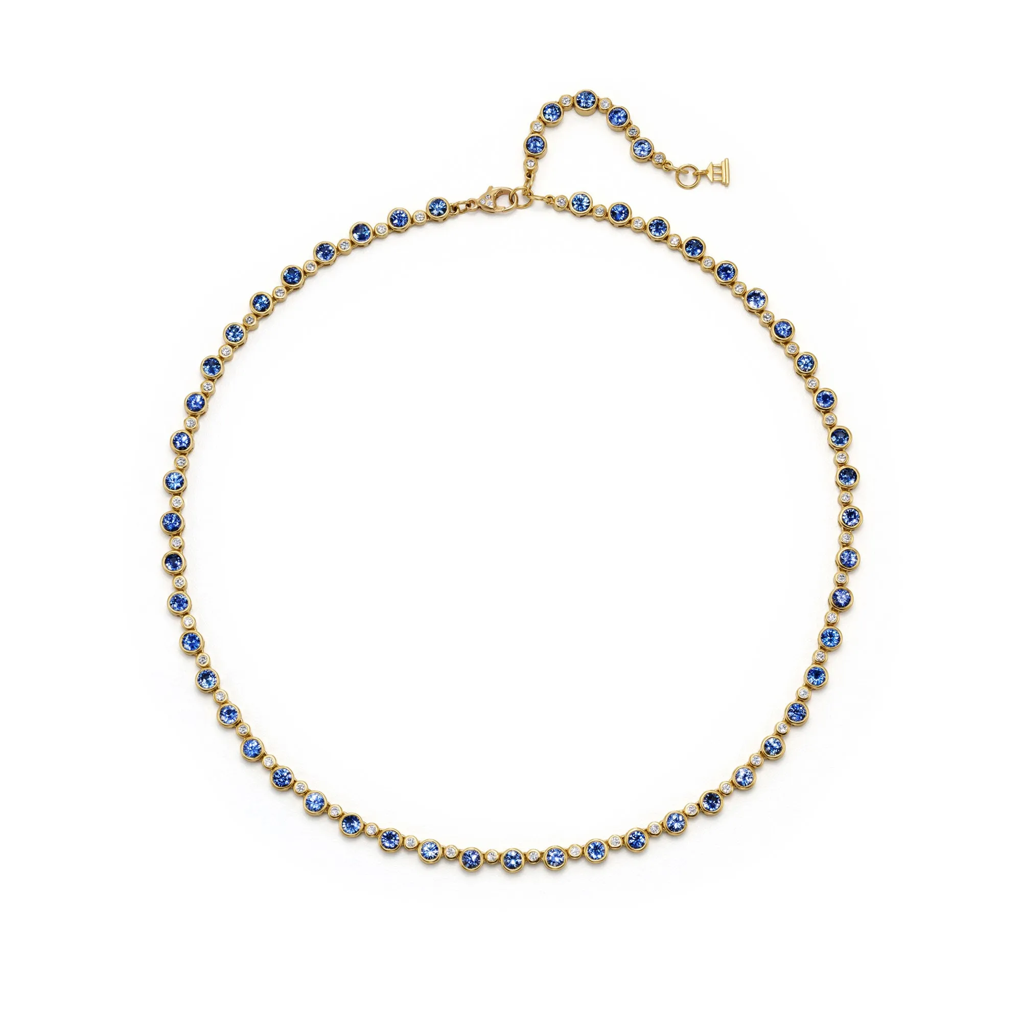18K Blue Sapphire Eternity Necklace sold by TEMPLE ST CLAIR