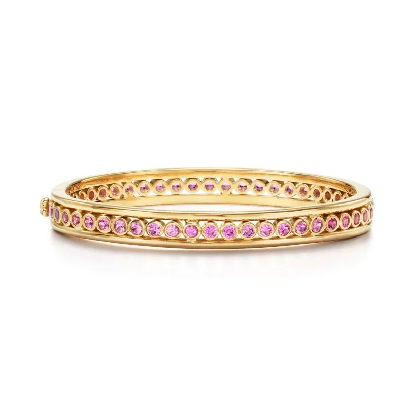 18K Pink Sapphire Eternity Bracelet sold by TEMPLE ST CLAIR
