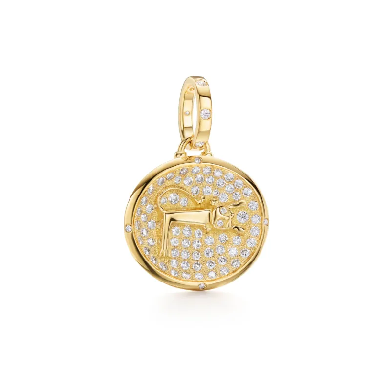 18K Diamond Lion Pendant sold by TEMPLE ST CLAIR