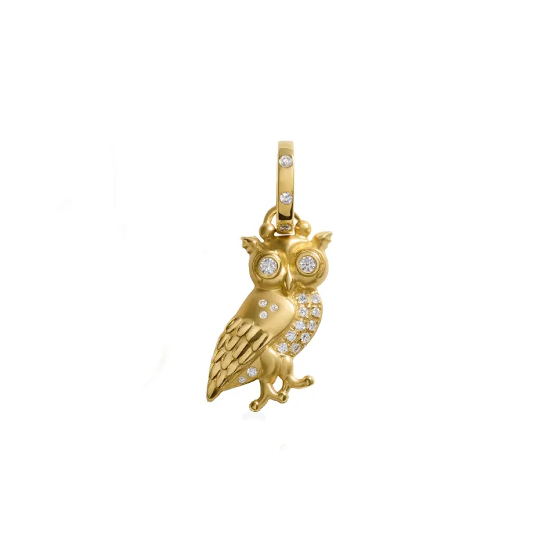 18K Athena Owl Pendant sold by TEMPLE ST CLAIR