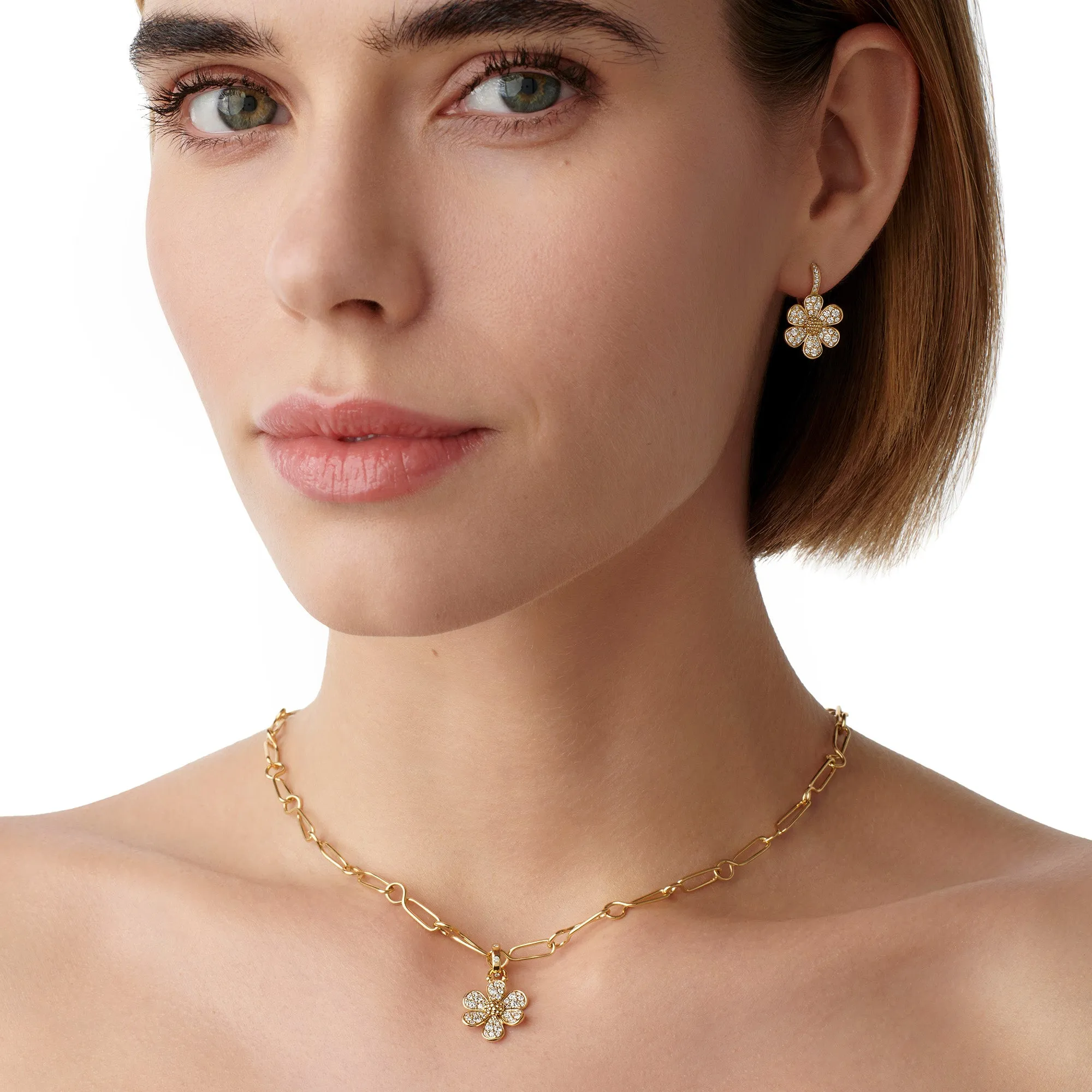 18K Snow Flower Earrings sold by TEMPLE ST CLAIR product image thumbnail 2