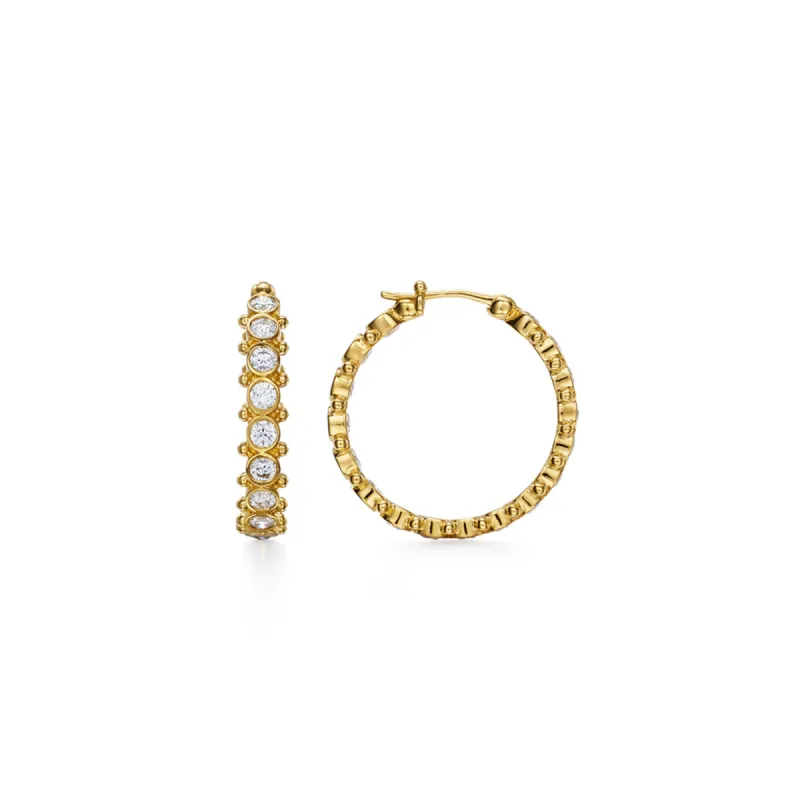 18K Diamond Eternity Hoops sold by TEMPLE ST CLAIR