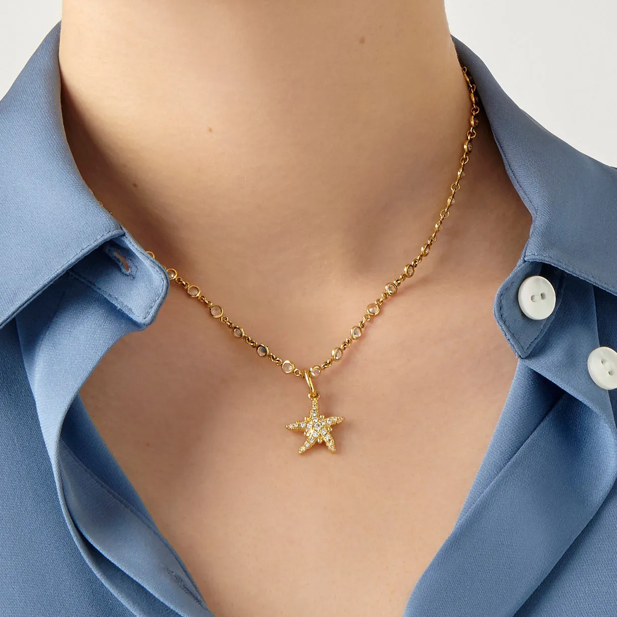 18K Diamond Sea Star Pendant sold by TEMPLE ST CLAIR product image thumbnail 2