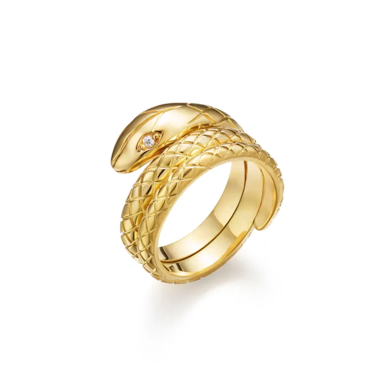 18K Double Serpent Ring sold by TEMPLE ST CLAIR