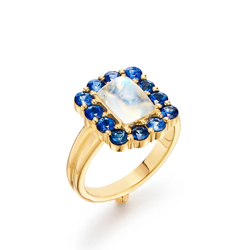 18K Blue Moonstone Color Theory Ring sold by TEMPLE ST CLAIR