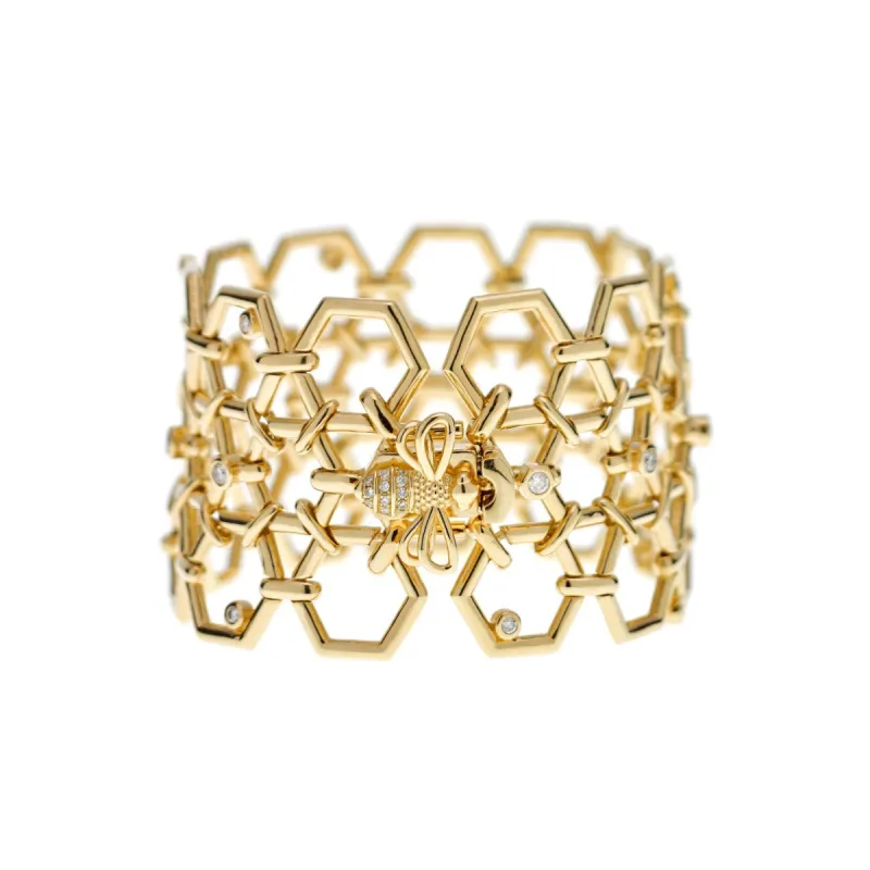 18K Beehive Bracelet sold by TEMPLE ST CLAIR