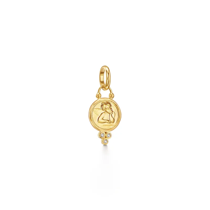 18K Diamond Angel Pendant sold by TEMPLE ST CLAIR