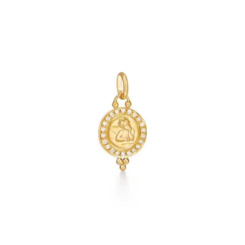 18K Diamond Pavé Angel Pendant sold by TEMPLE ST CLAIR