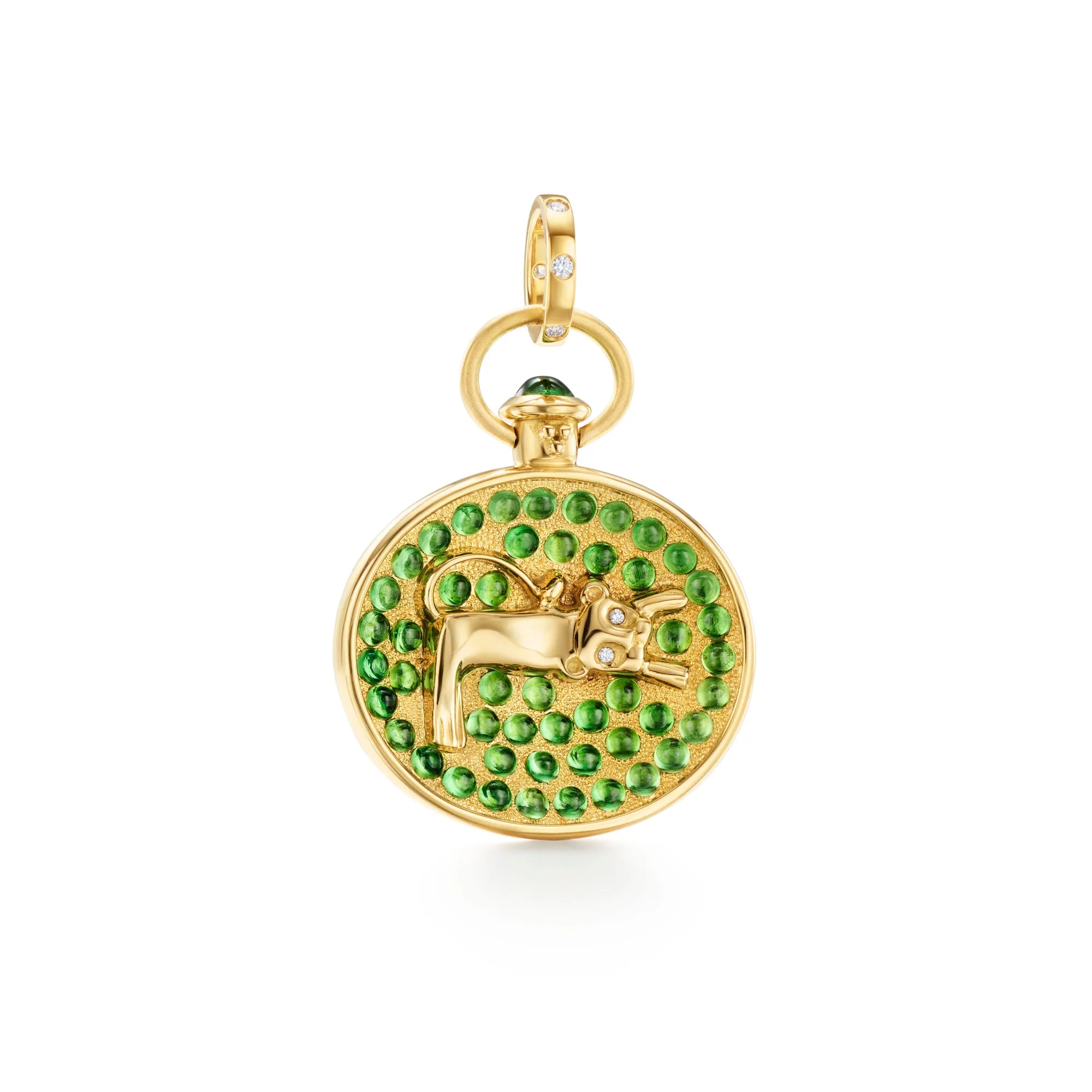 18K Tsavorite Lion Pendant sold by TEMPLE ST CLAIR