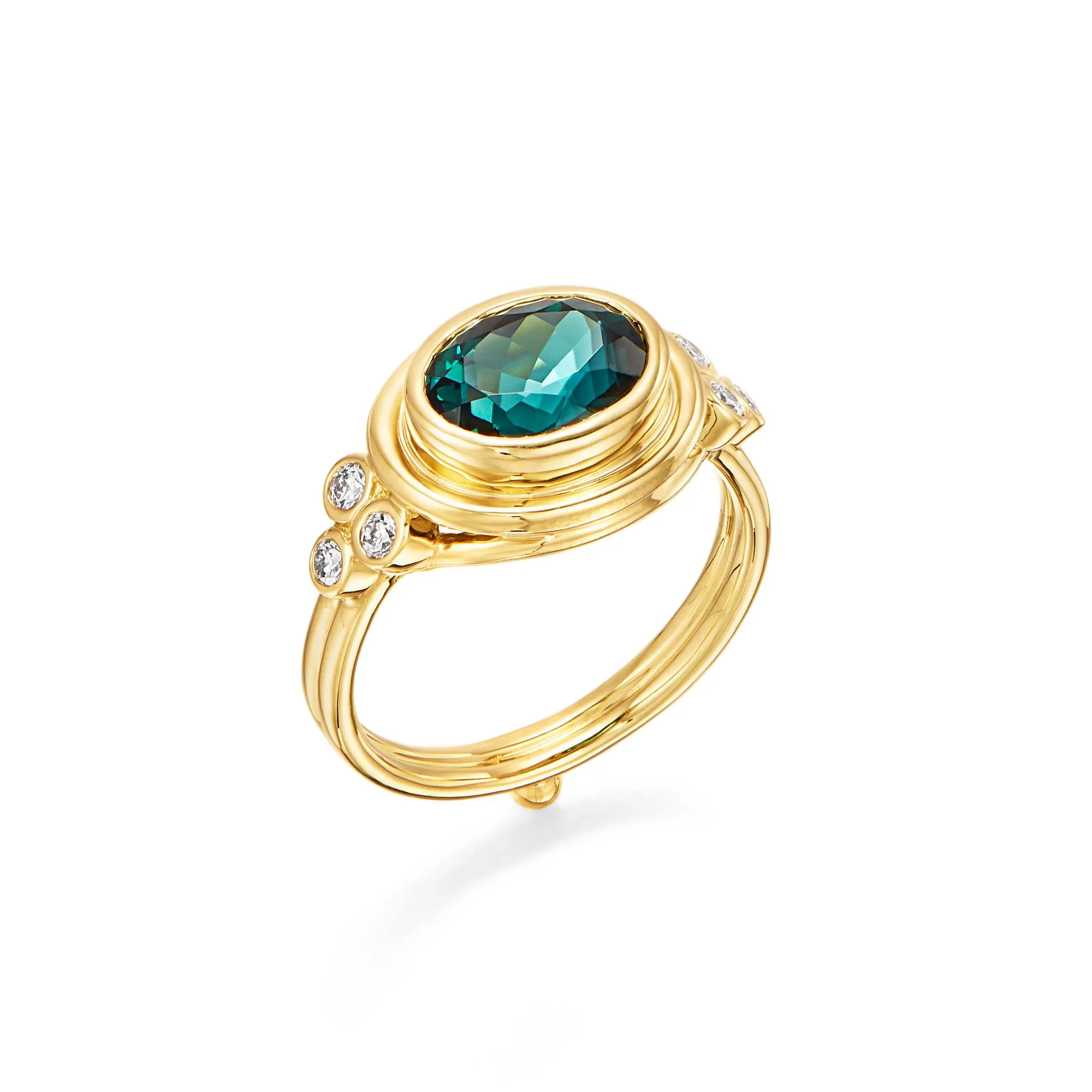 18K Indicolite Classic Temple Ring sold by TEMPLE ST CLAIR