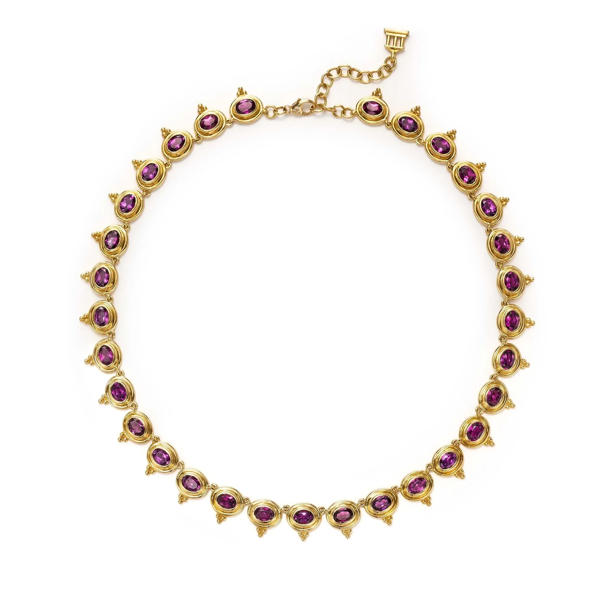 18K Purple Garnet Temple Necklace sold by TEMPLE ST CLAIR
