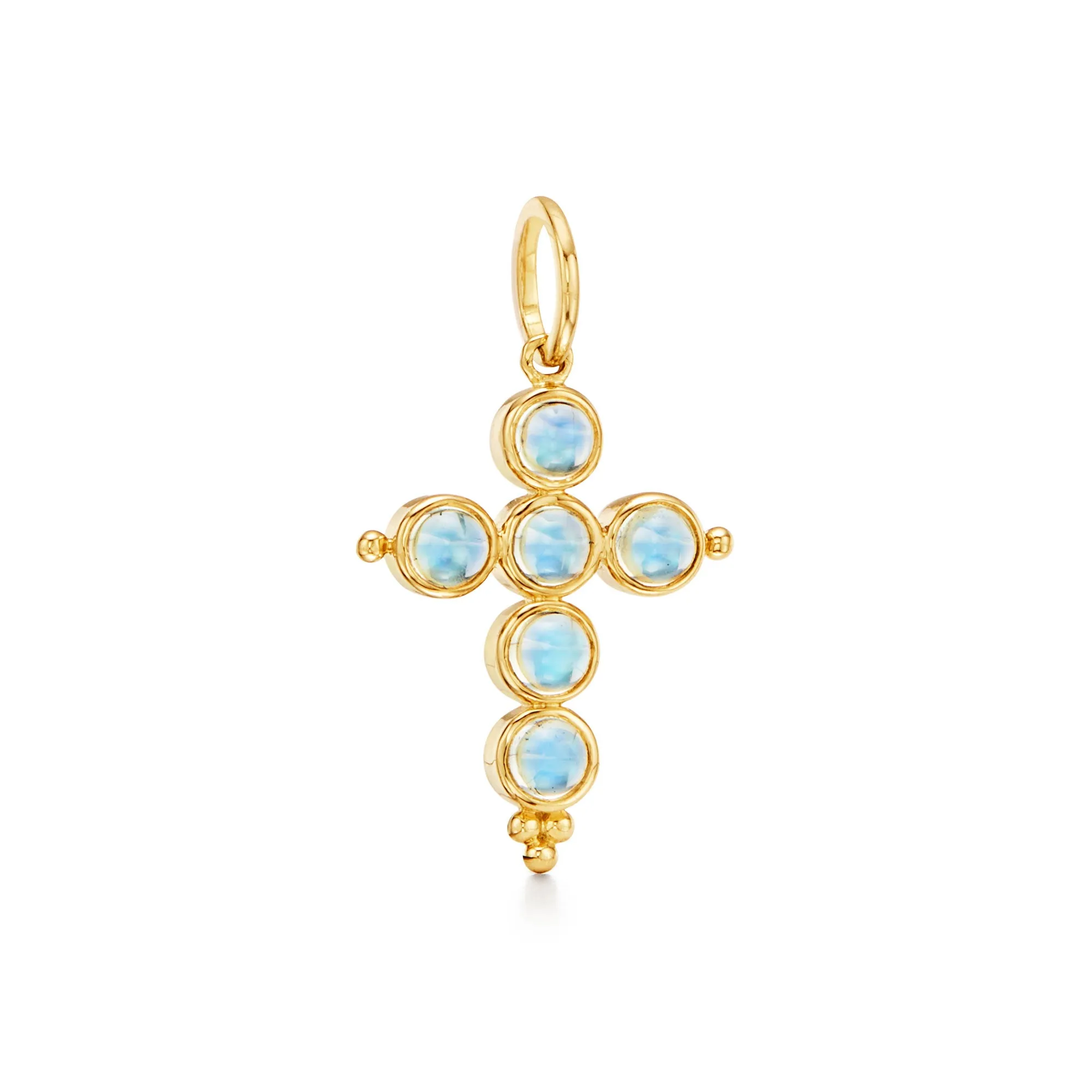 18K Blue Moonstone Cross sold by TEMPLE ST CLAIR