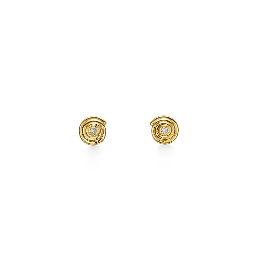18K Spiral Diamond Earrings sold by TEMPLE ST CLAIR
