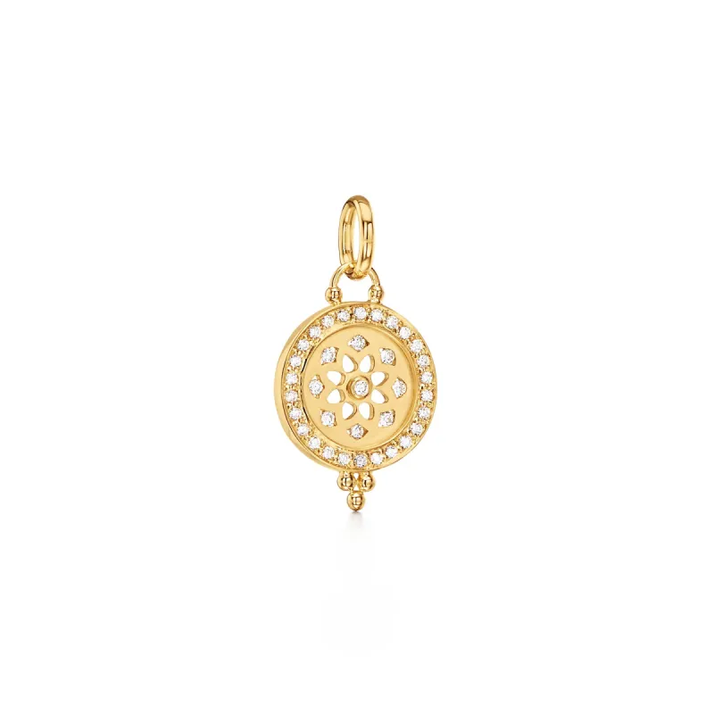 18K Diamond Mandala Cutout Pendant sold by TEMPLE ST CLAIR