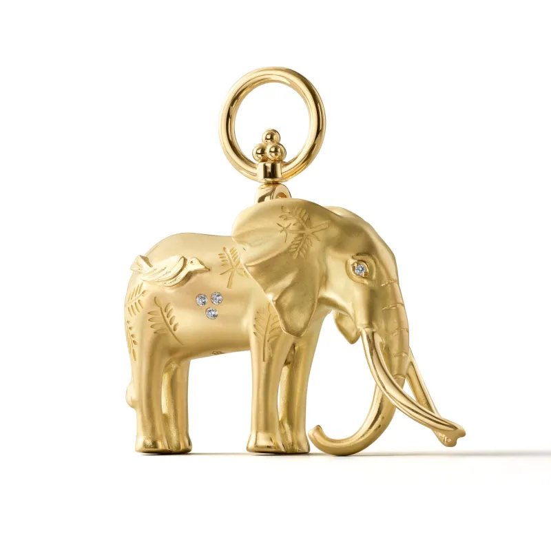 18K Large Tembo Elephant Pendant sold by TEMPLE ST CLAIR