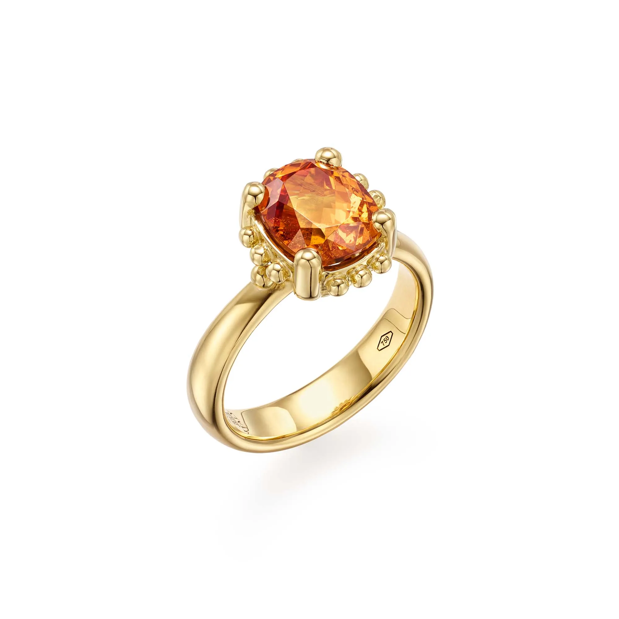 18K Mandarin Garnet Sassini Ring sold by TEMPLE ST CLAIR