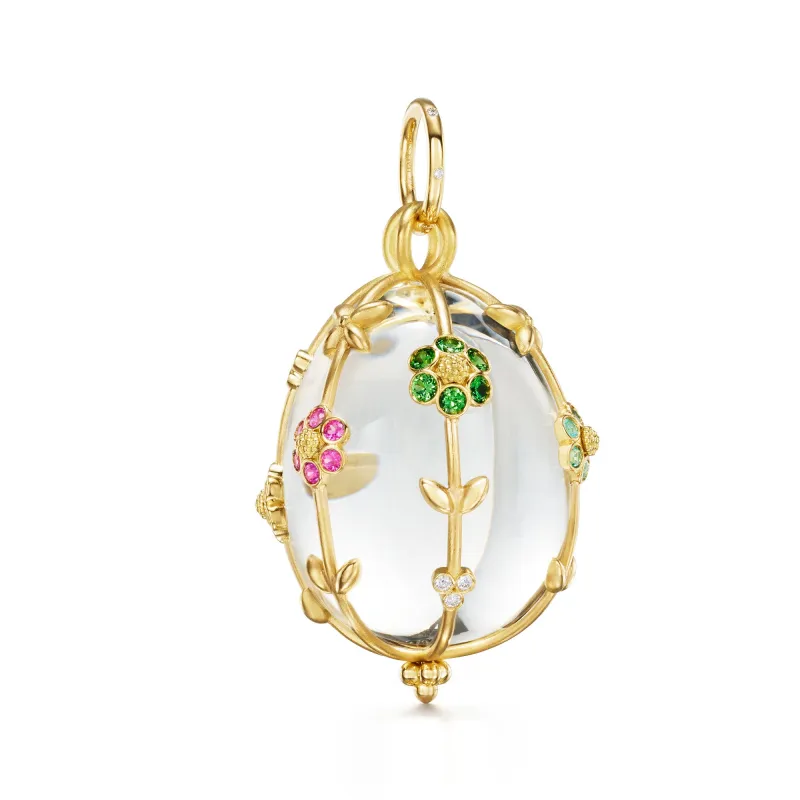 18K Large Fiori Rock Crystal Amulet sold by TEMPLE ST CLAIR