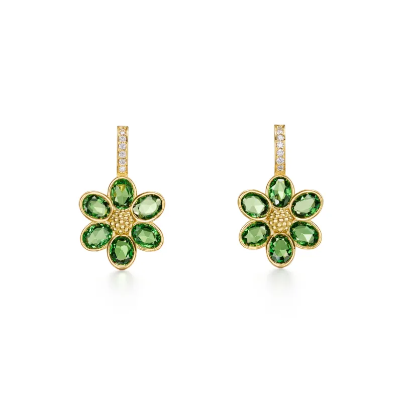 18K Tsavorite Fiori Earring sold by TEMPLE ST CLAIR