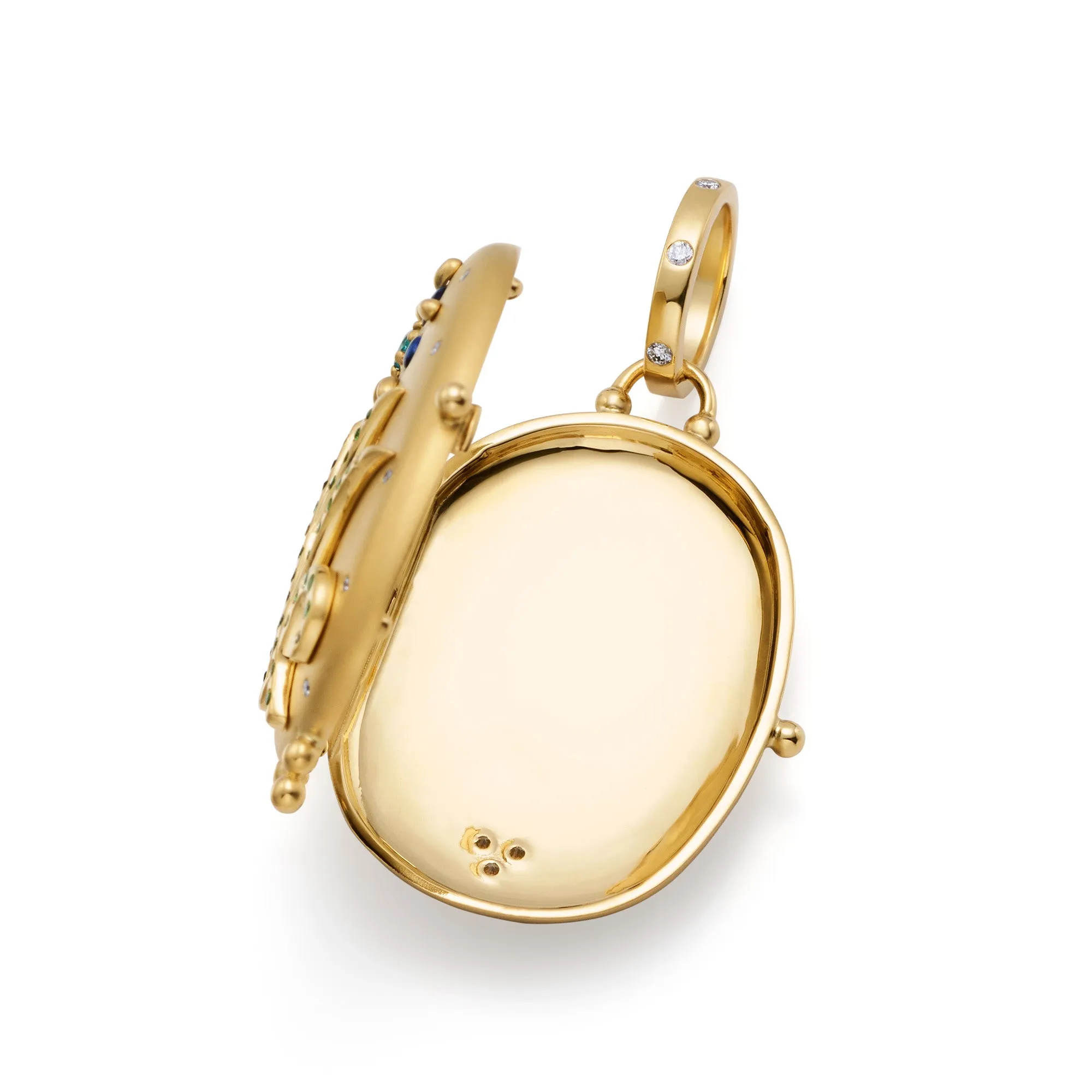 18K Large Blue Sapphire Primavera Locket sold by TEMPLE ST CLAIR product image thumbnail 3