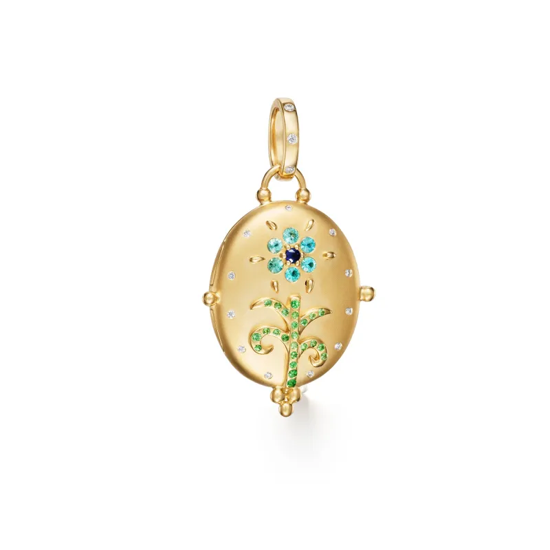 18K Small Paraiba Primavera Locket sold by TEMPLE ST CLAIR