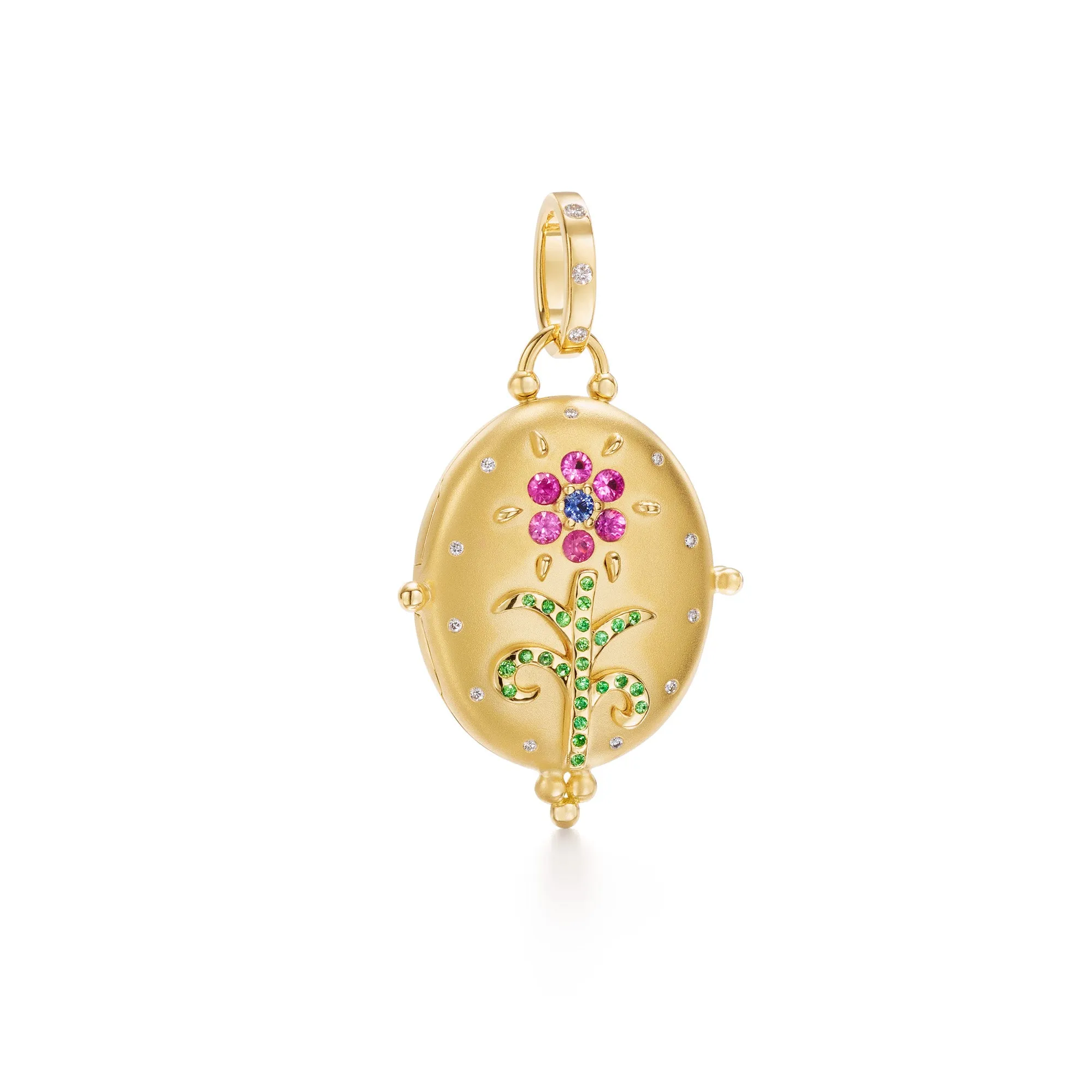 18K Pink Sapphire Primavera Locket sold by TEMPLE ST CLAIR