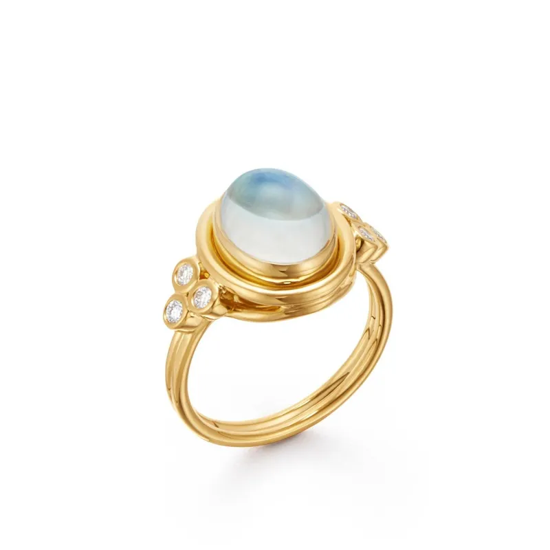 18K Blue Moonstone Temple Ring sold by TEMPLE ST CLAIR