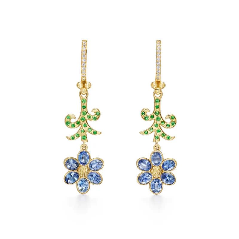 18K Blue Sapphire Primavera Drop Earrings made by TEMPLE ST CLAIR