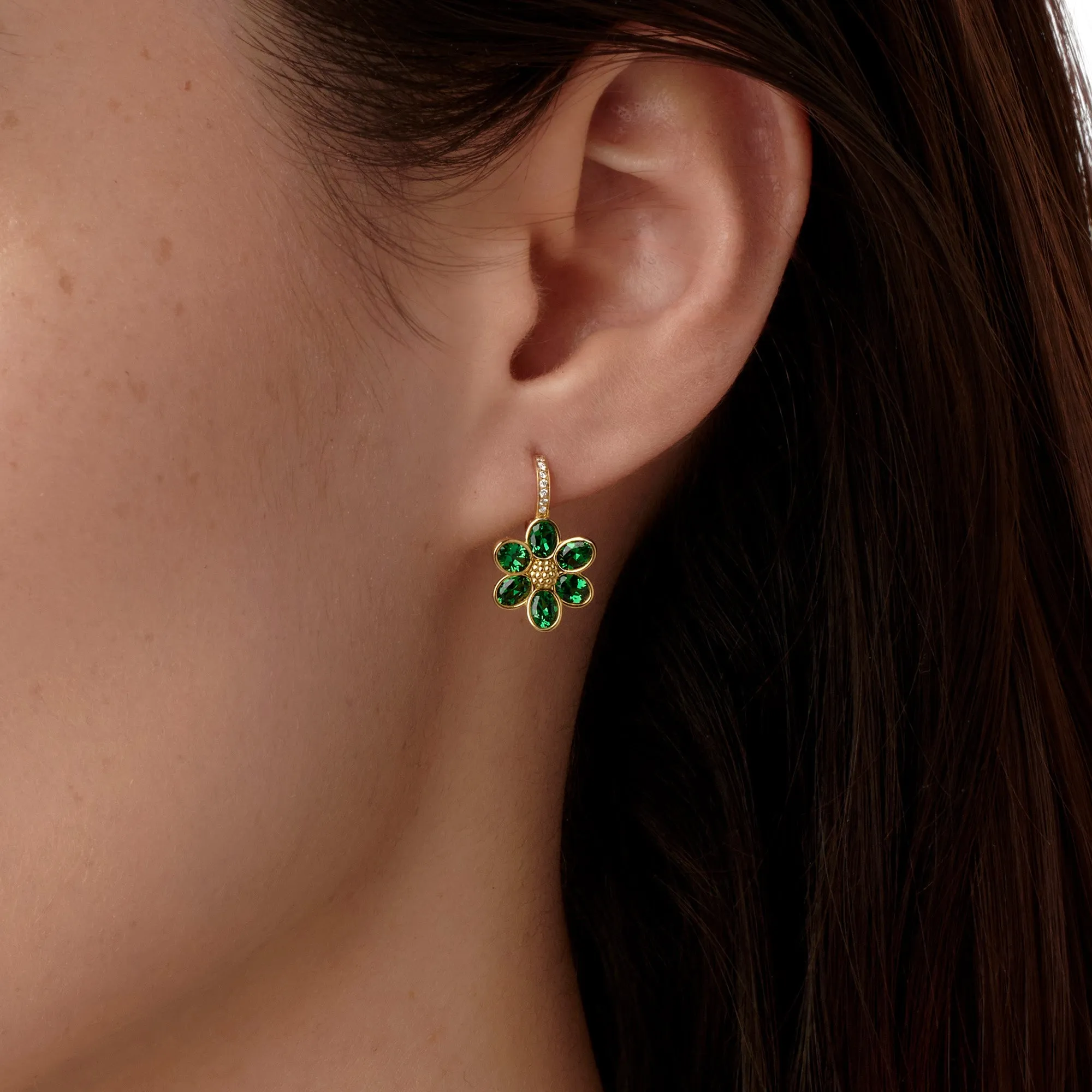 18K Tsavorite Fiori Earrings sold by TEMPLE ST CLAIR product image thumbnail 3