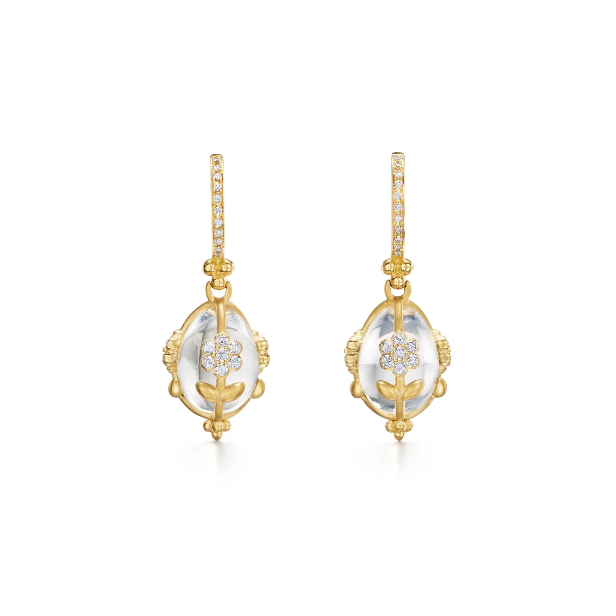 18K Diamond Fiori Amulet Earrings sold by TEMPLE ST CLAIR