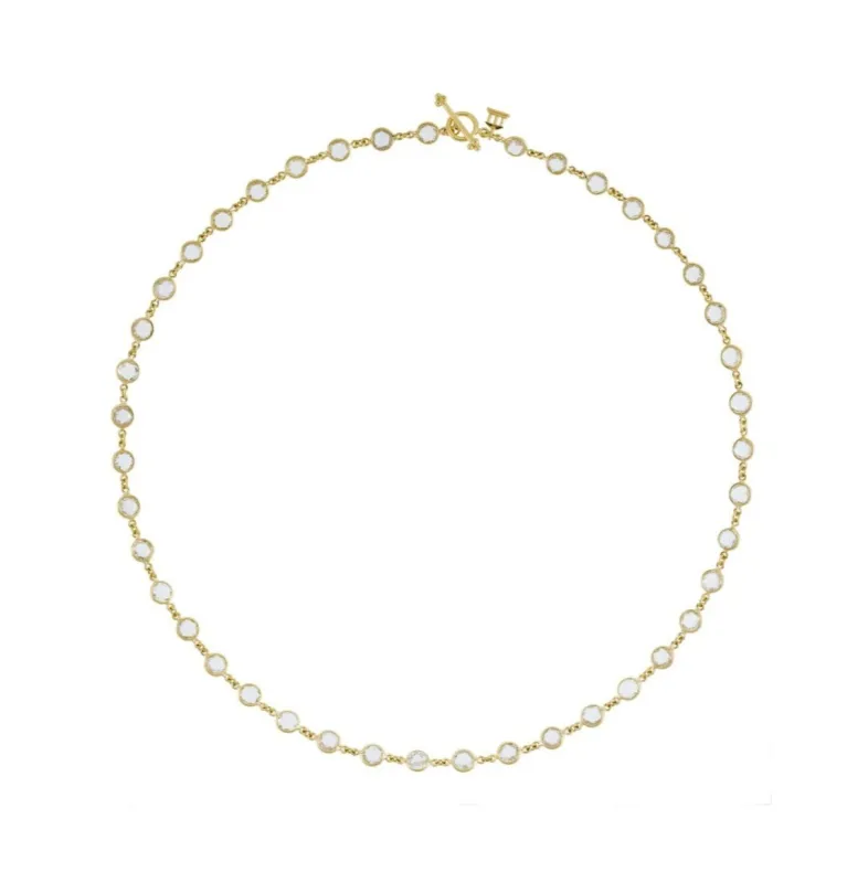 18K White Sapphire Link Necklace sold by TEMPLE ST CLAIR