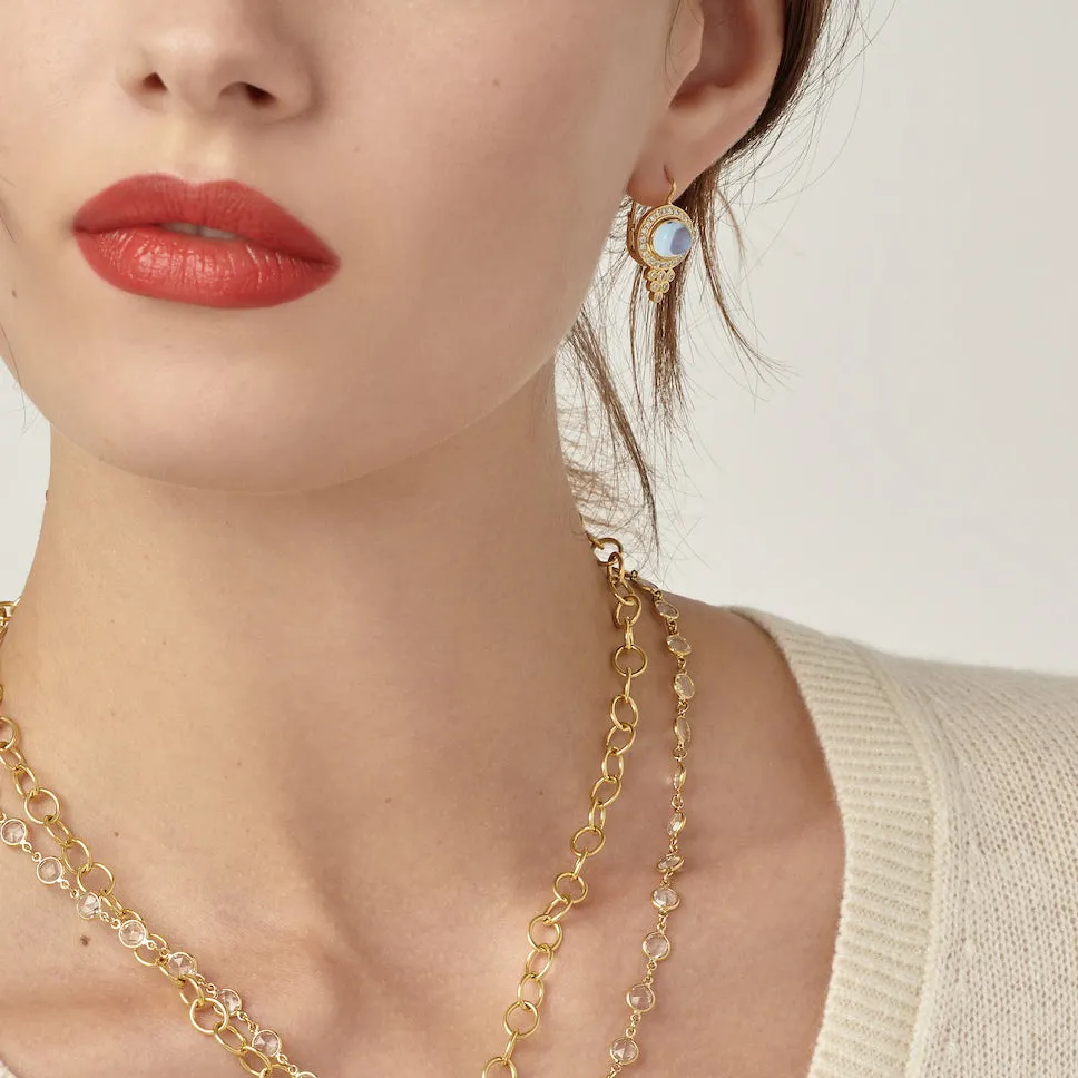 18K Halo Pyramid Earrings sold by TEMPLE ST CLAIR product image thumbnail 2