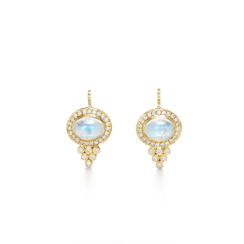 18K Halo Pyramid Earrings sold by TEMPLE ST CLAIR