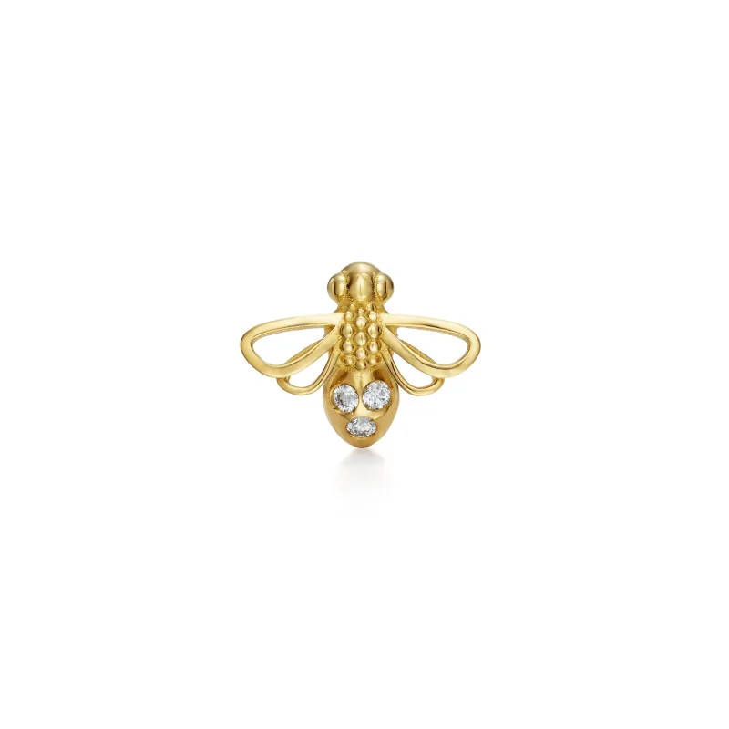 18K Mini Bee Earring sold by TEMPLE ST CLAIR
